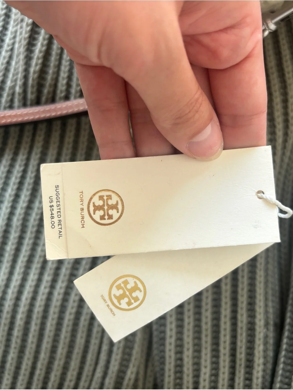 Tory Burch Cream Quilted Leather Cube bag